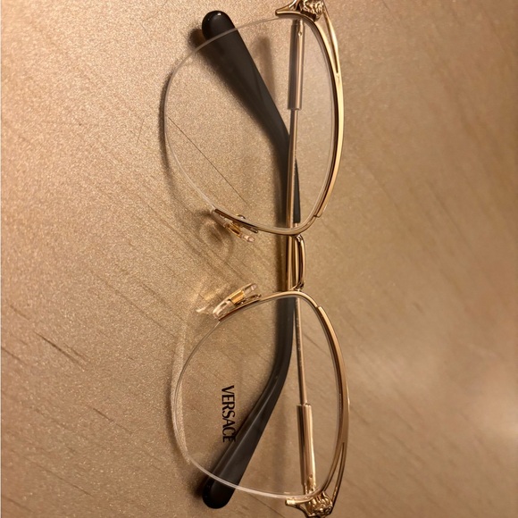 Versace Women's Glasses with Gold Frame and Black Temples - Picture 2 of 3